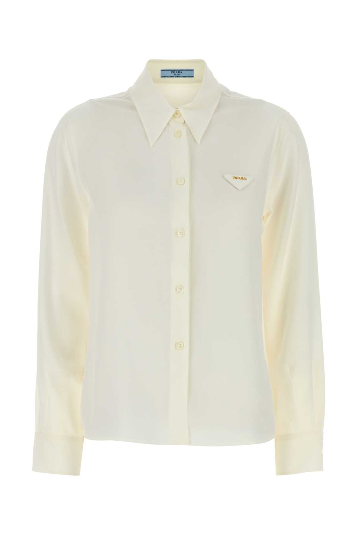 Prada Women White Silk Shirt