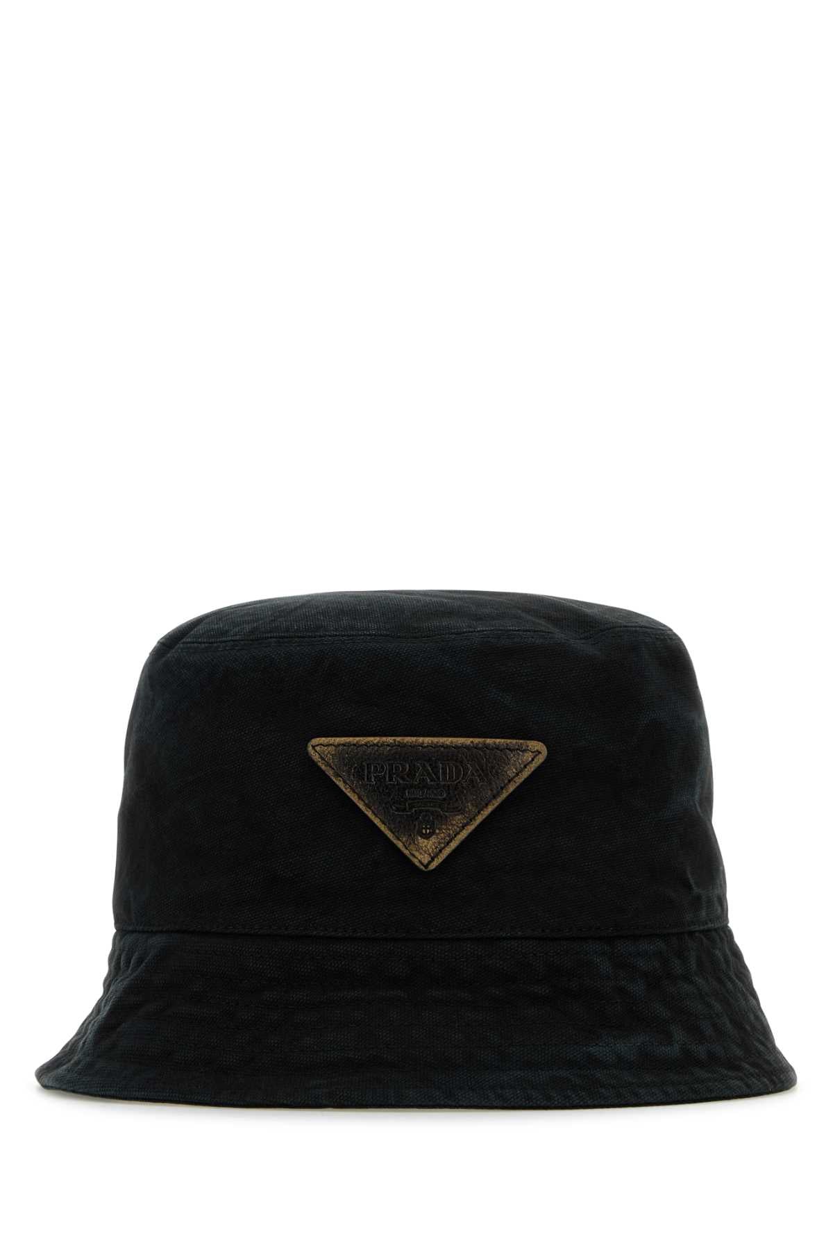Prada Men Black Cotton Bucket Hat