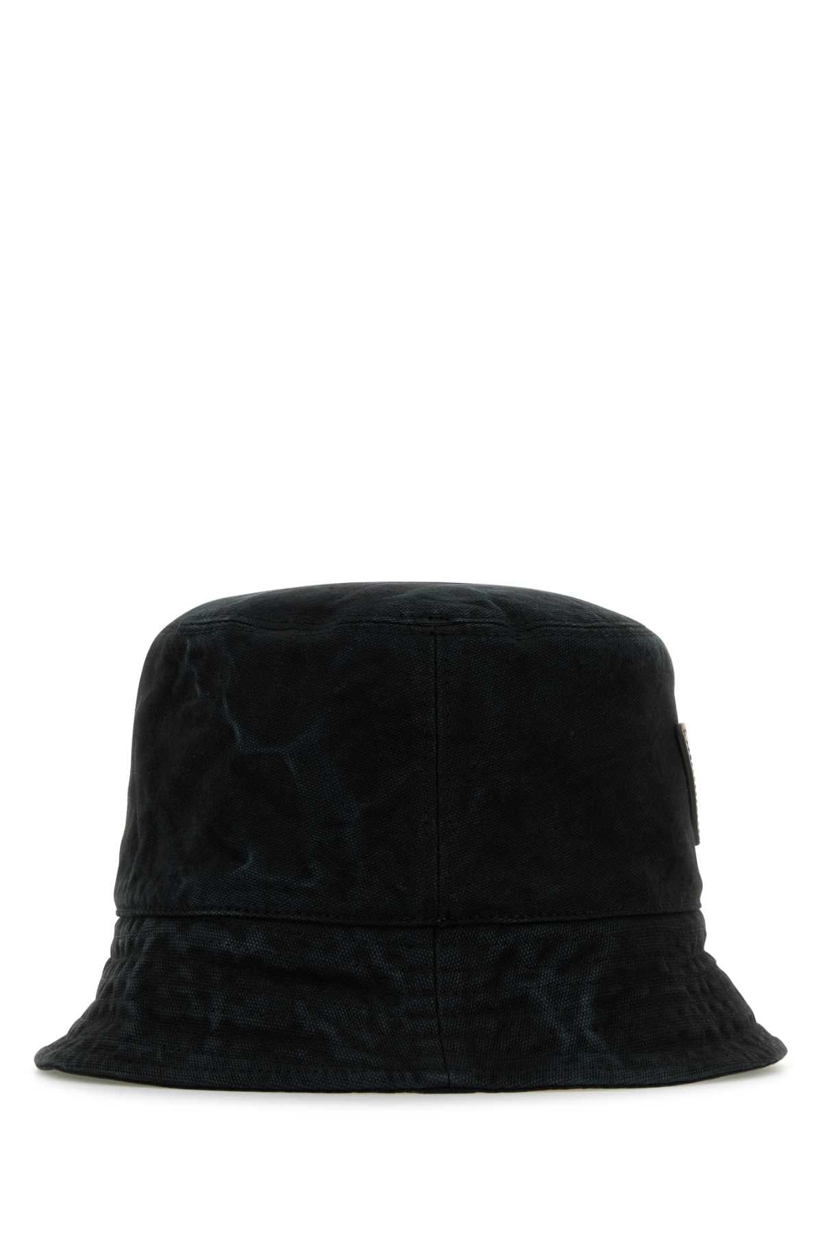 Prada Men Black Cotton Bucket Hat