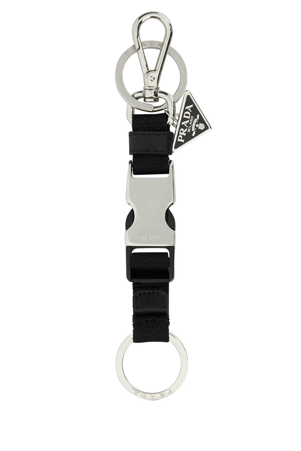 Prada Men Black Fabric Keyring