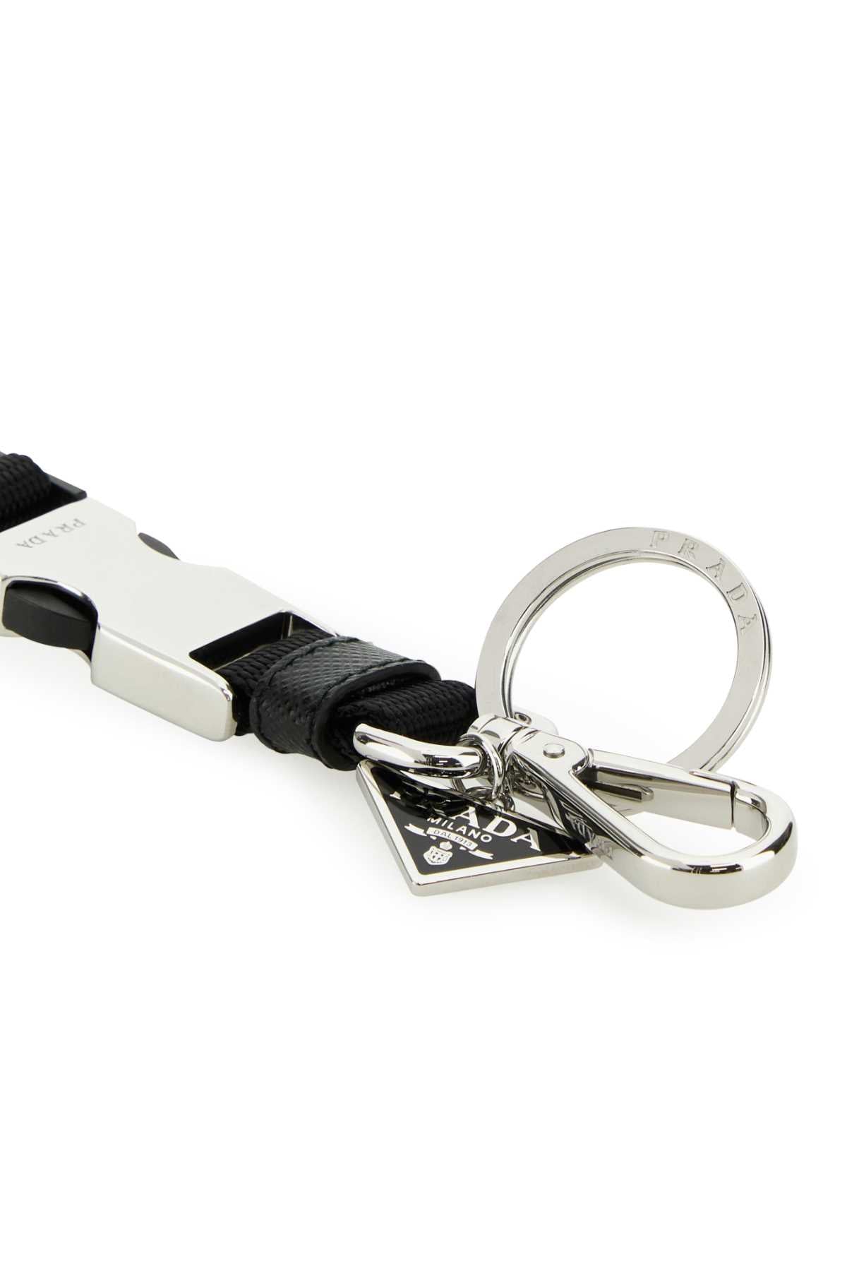 Prada Men Black Fabric Keyring