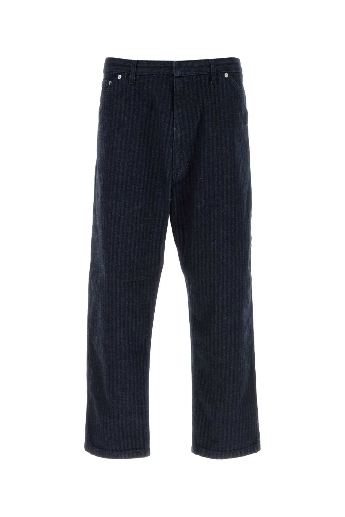 Prada Men Embroidered Denim Jeans