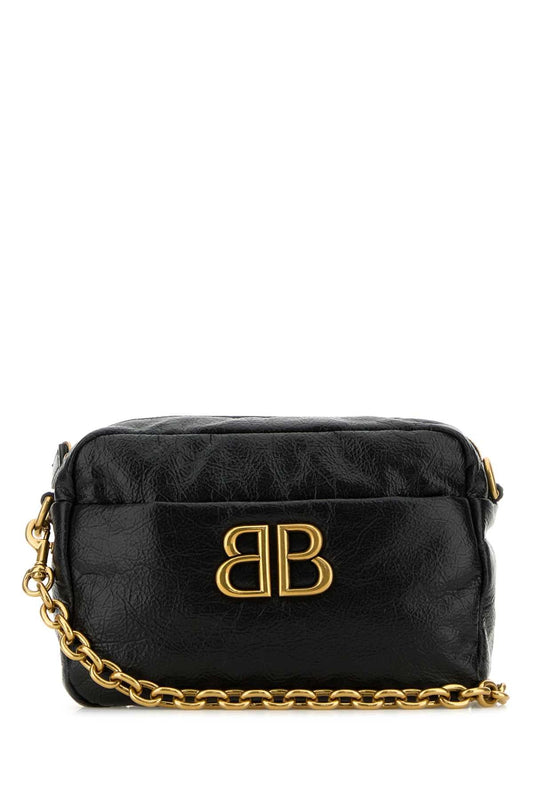 Balenciaga Women Black Leather Monaco Xs Crossbody Bag