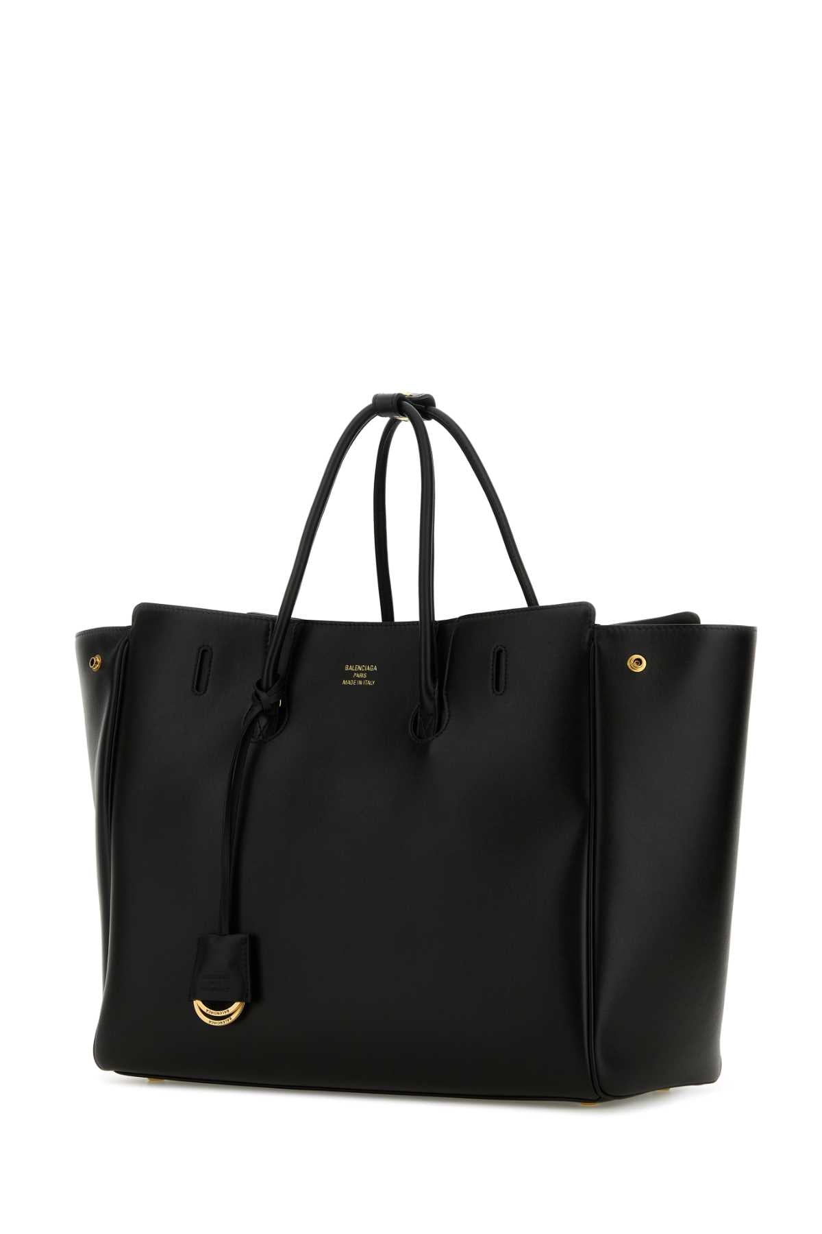 Balenciaga Women Black Leather Carry All Hampton Shopping Bag