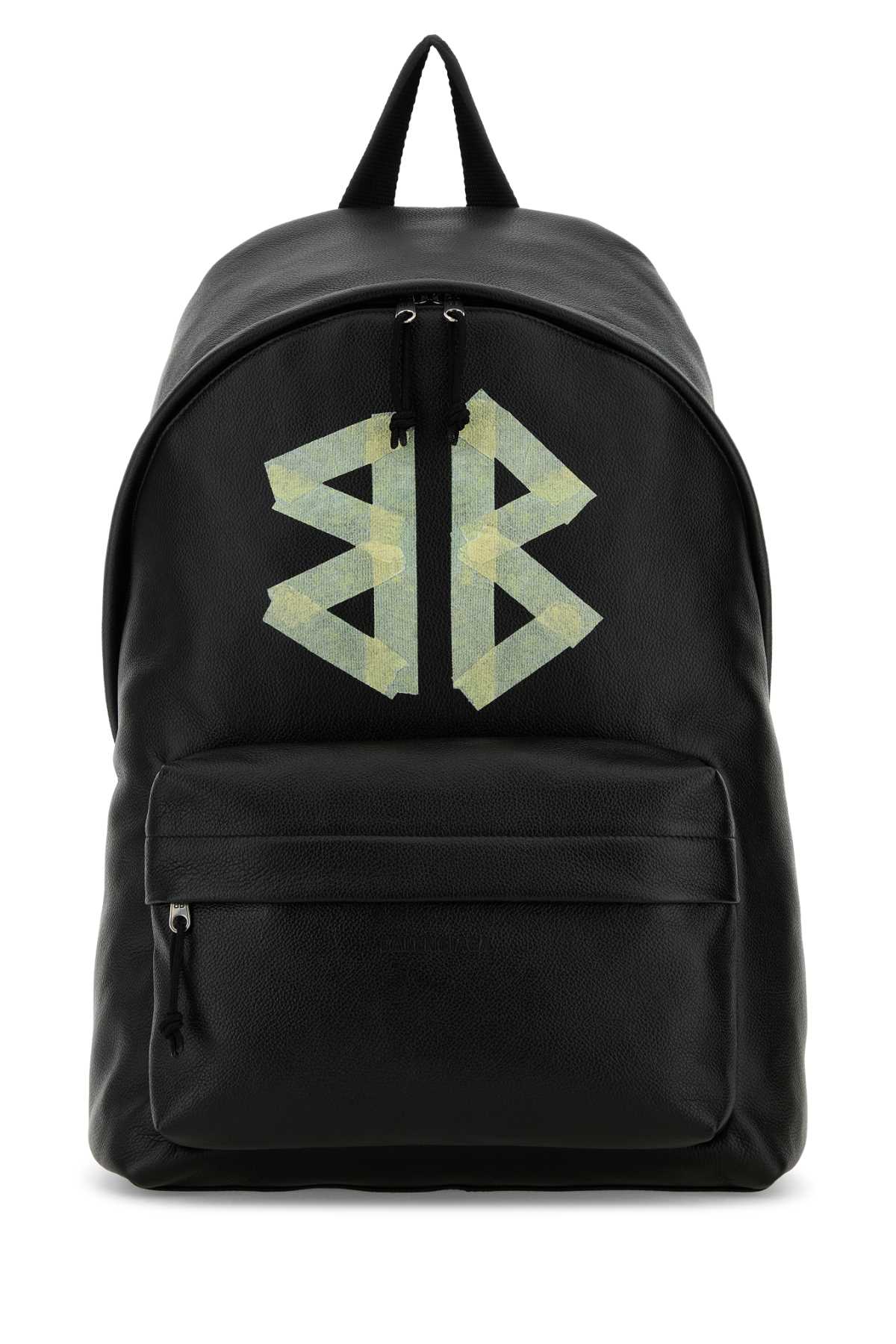 Balenciaga Men Black Leather Explorer Backpack