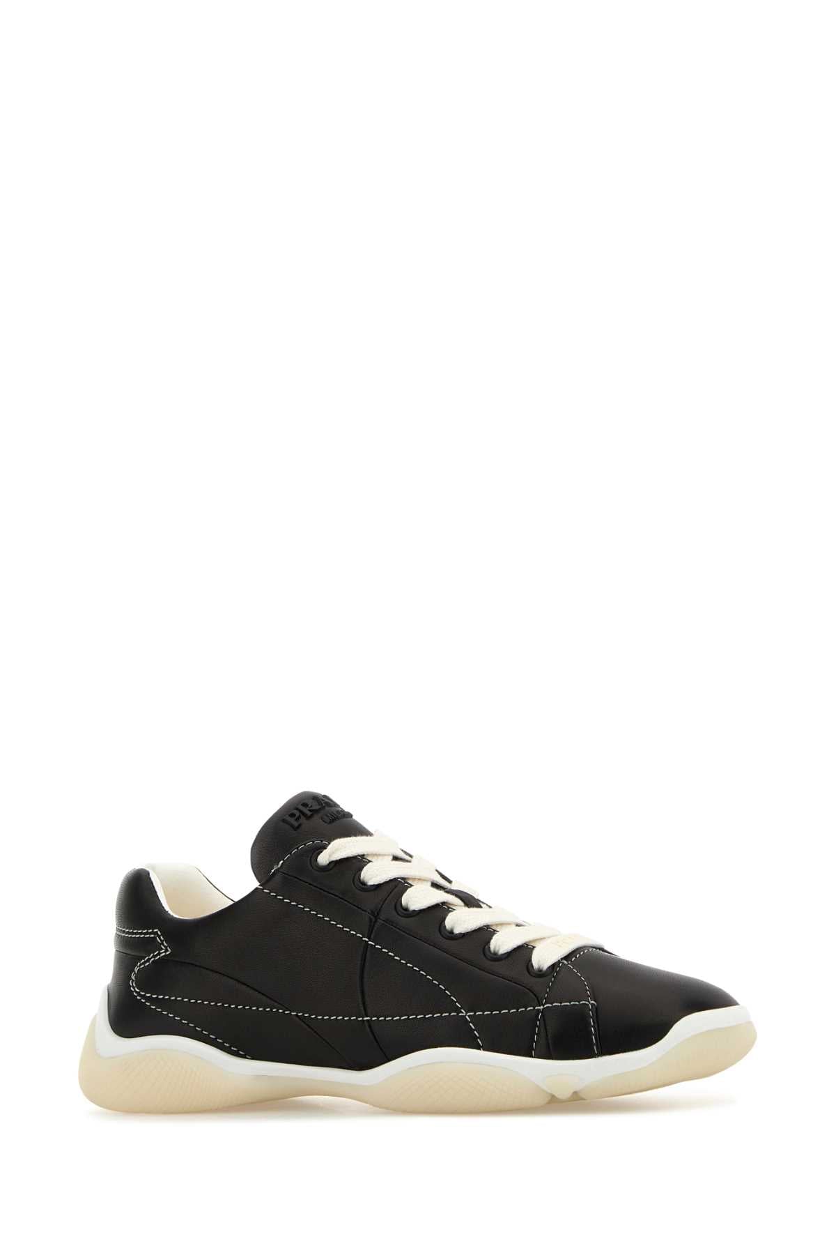 Prada Women Black Leather Sneakers