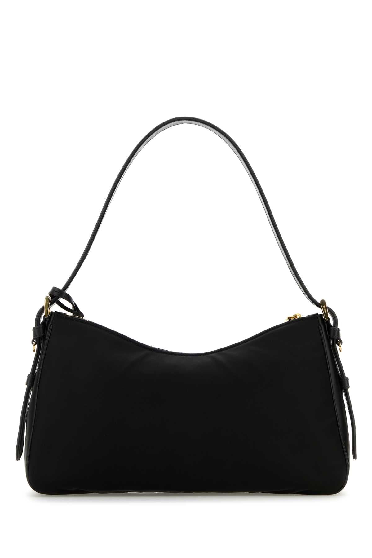 Prada Women Black Nylon Large Aimee Shoulder Bag
