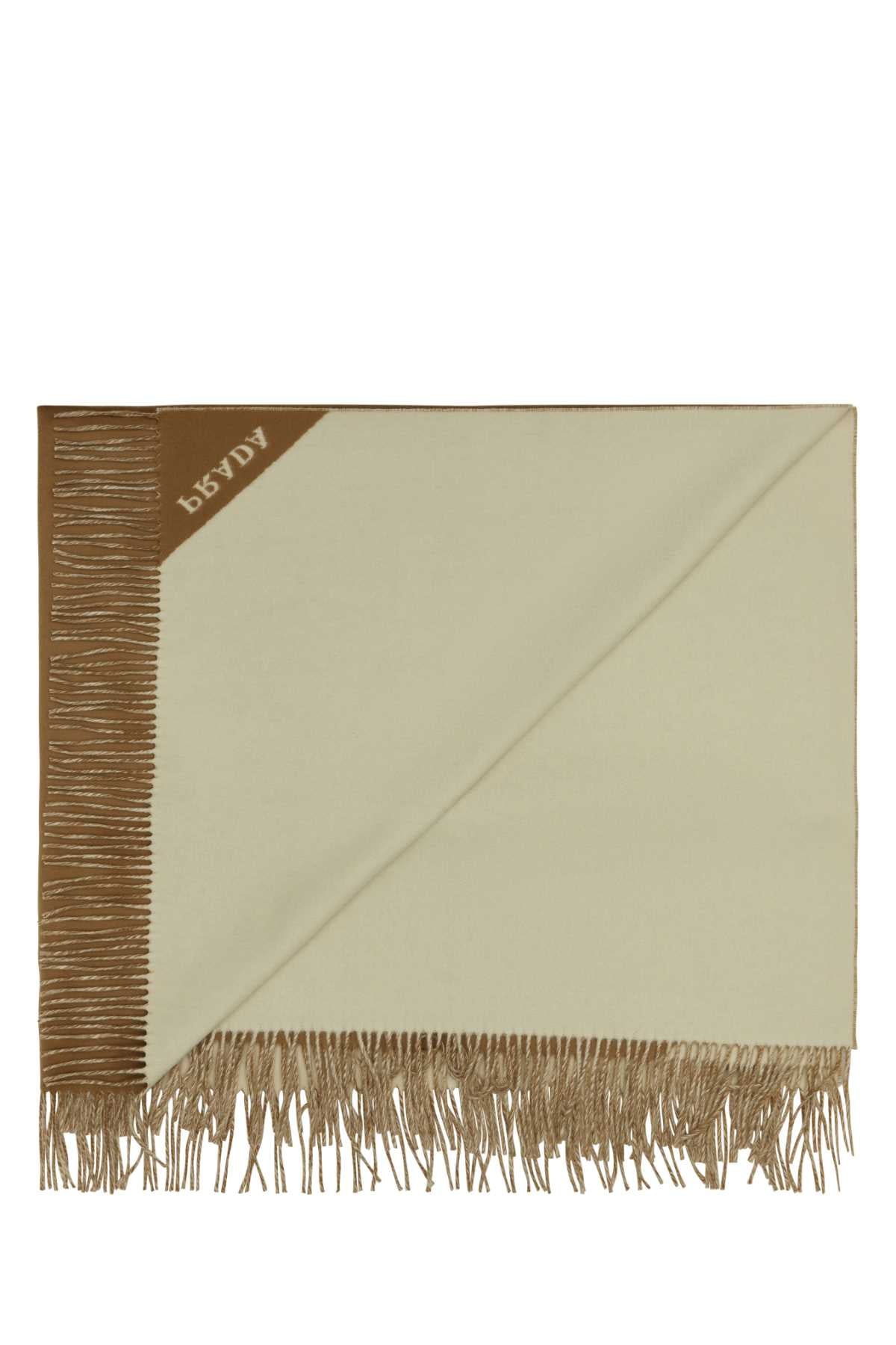Prada Unisex Camel Cashmere Blanket