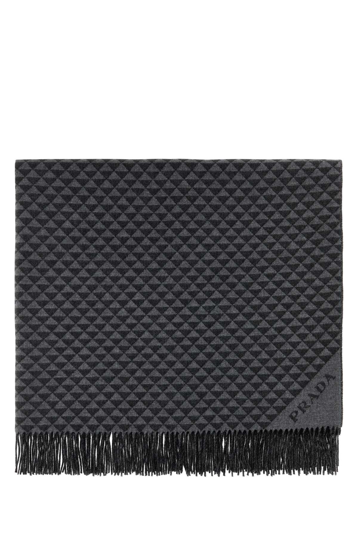 Prada Unisex Embroidered Wool Blend Symbole Double Blanket