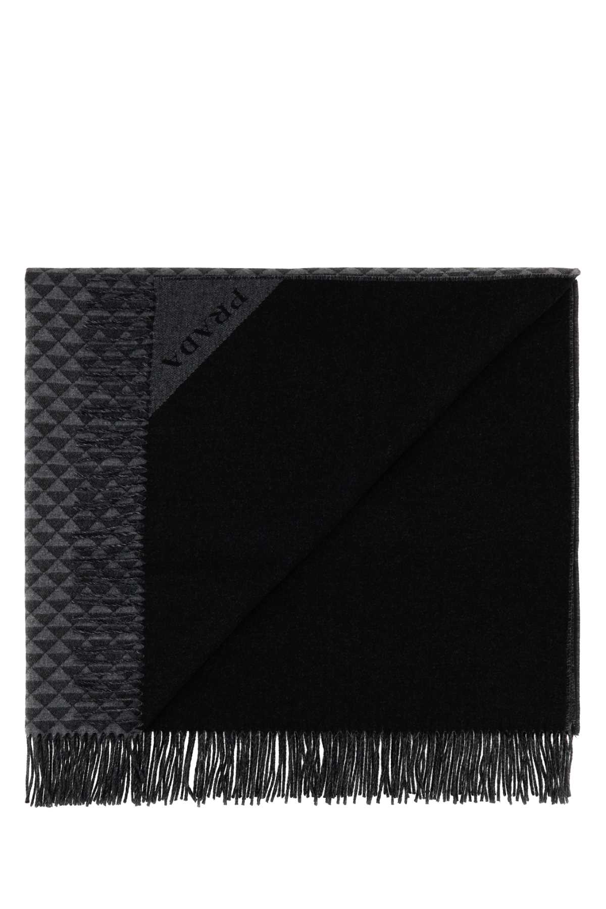 Prada Unisex Embroidered Wool Blend Symbole Double Blanket