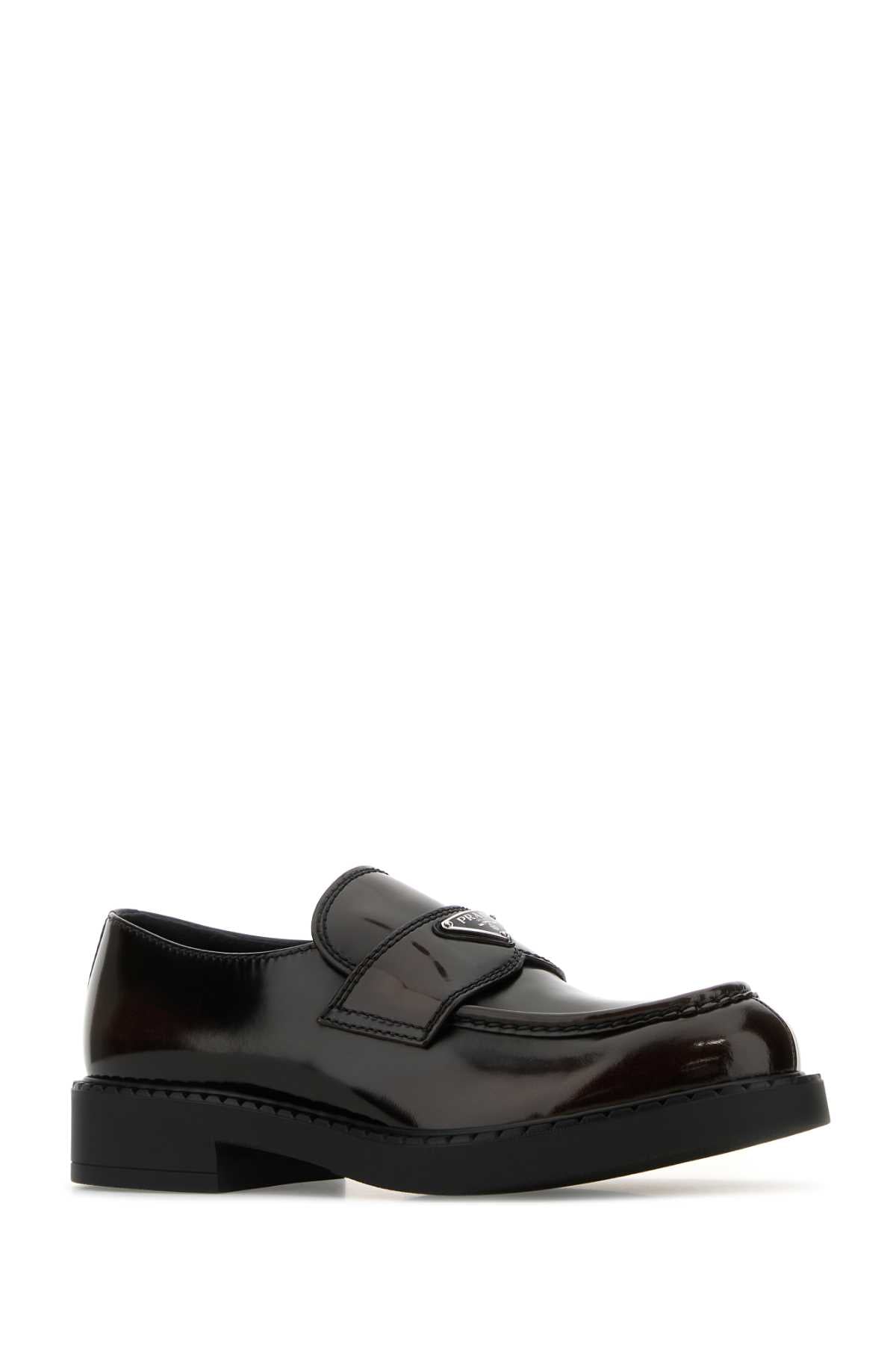 Prada Men Dark Brown Leather Chocolate Loafers