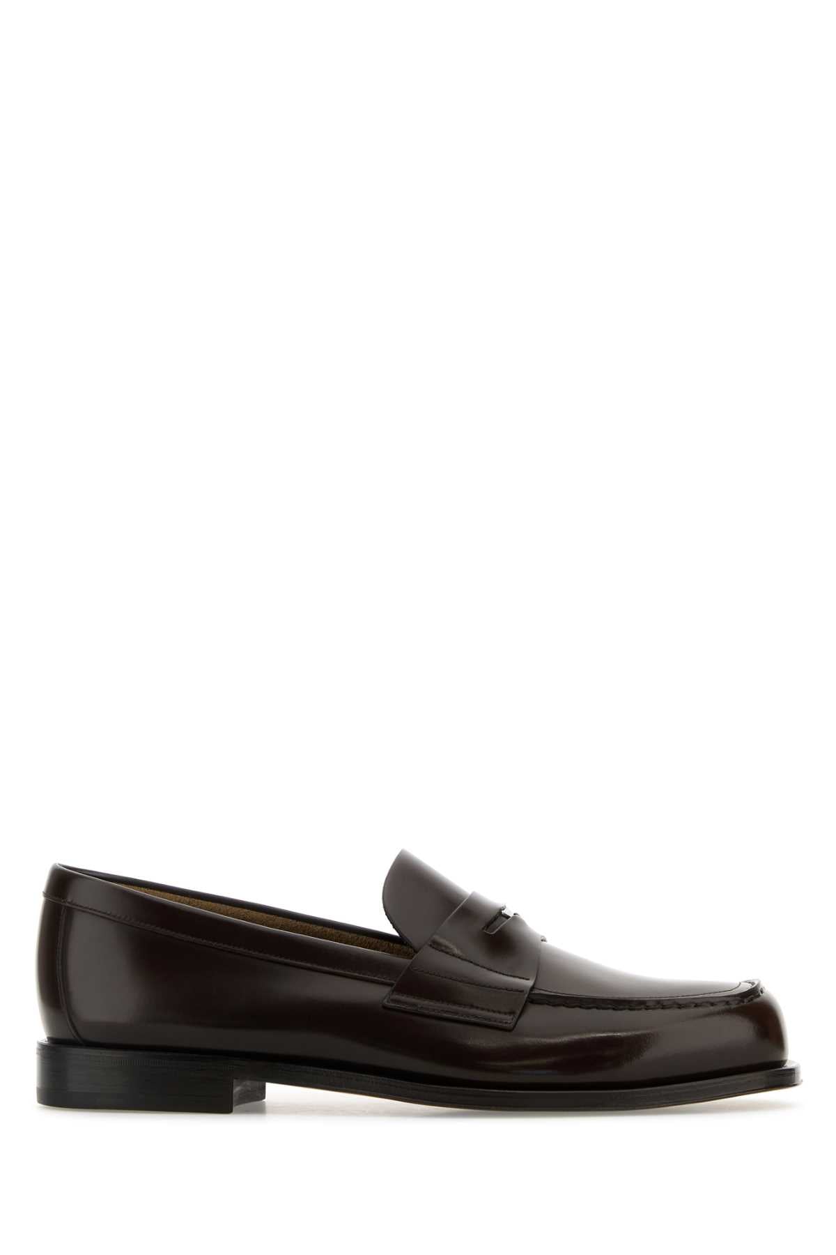 Prada Men Chocolate Leather Loafers