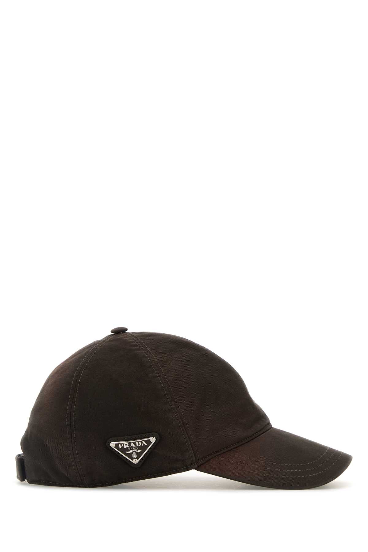 Prada Men Brown Cotton Baseball Cap