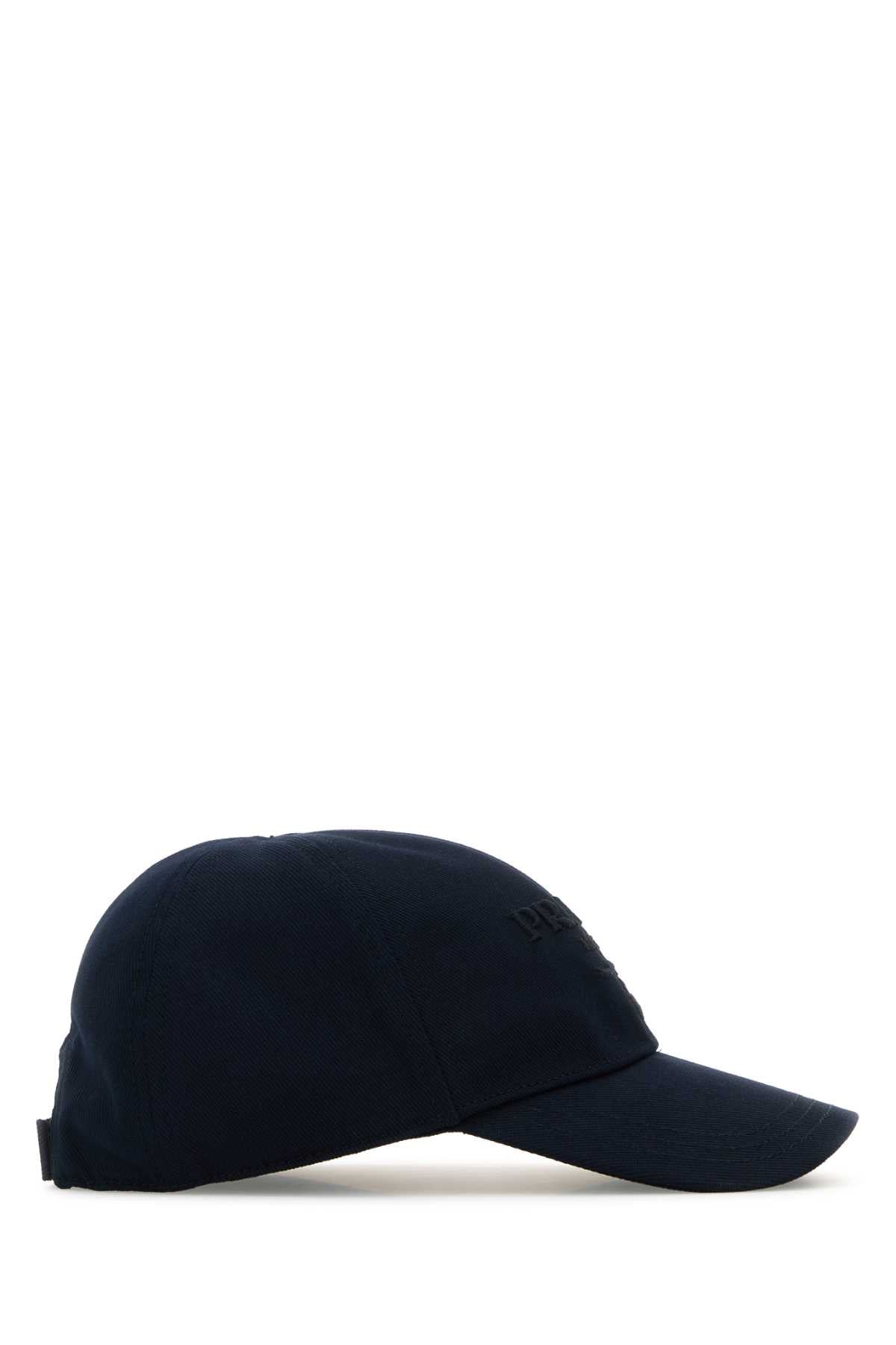 Prada Men Navy Blue Drill Baseball Cap