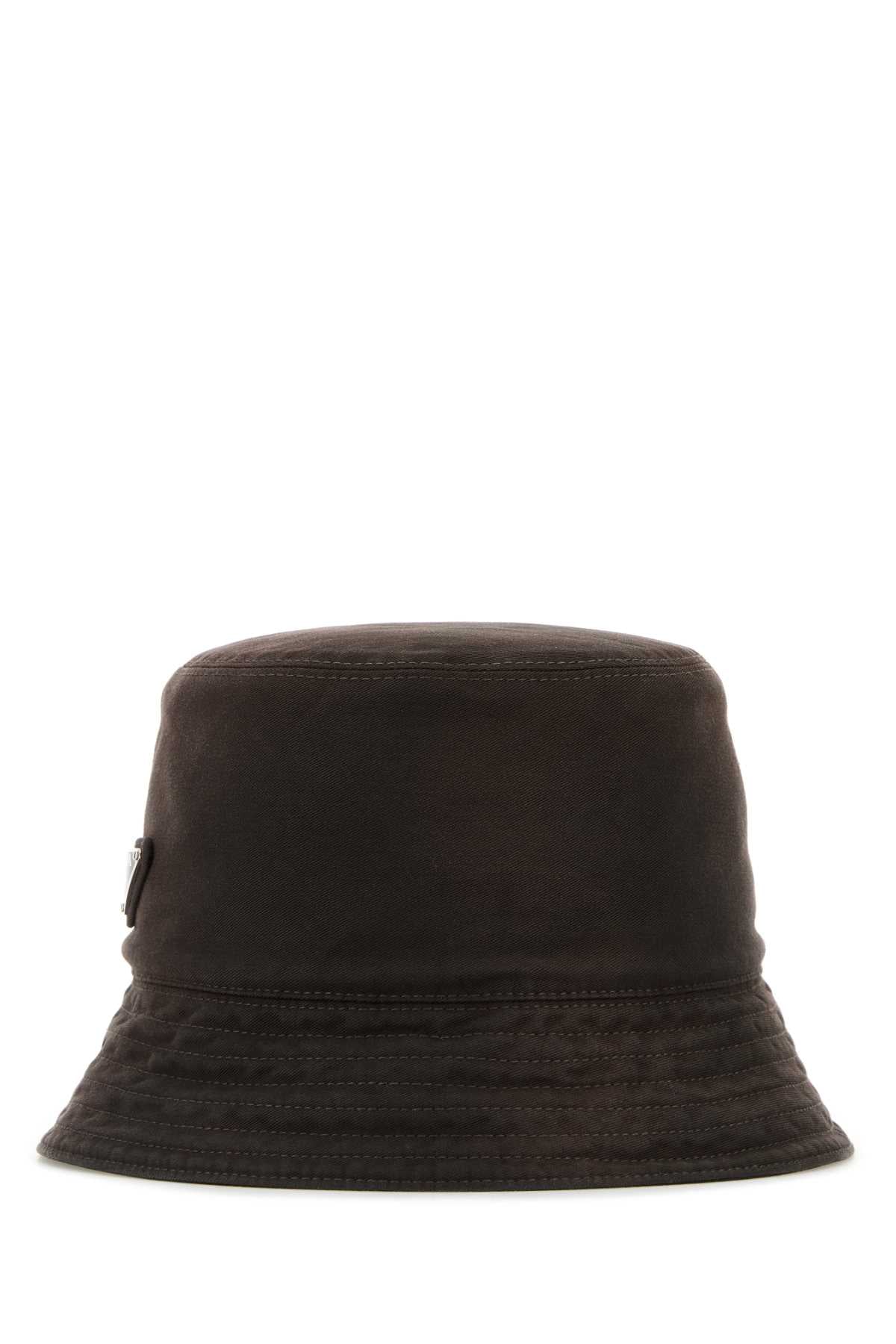 Prada Men Brown Cotton Bucket Hat