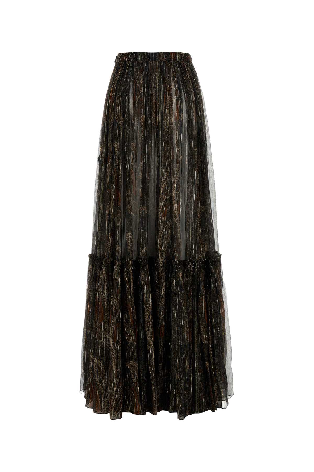 Saint Laurent Women Printed Silk Blend Skirt