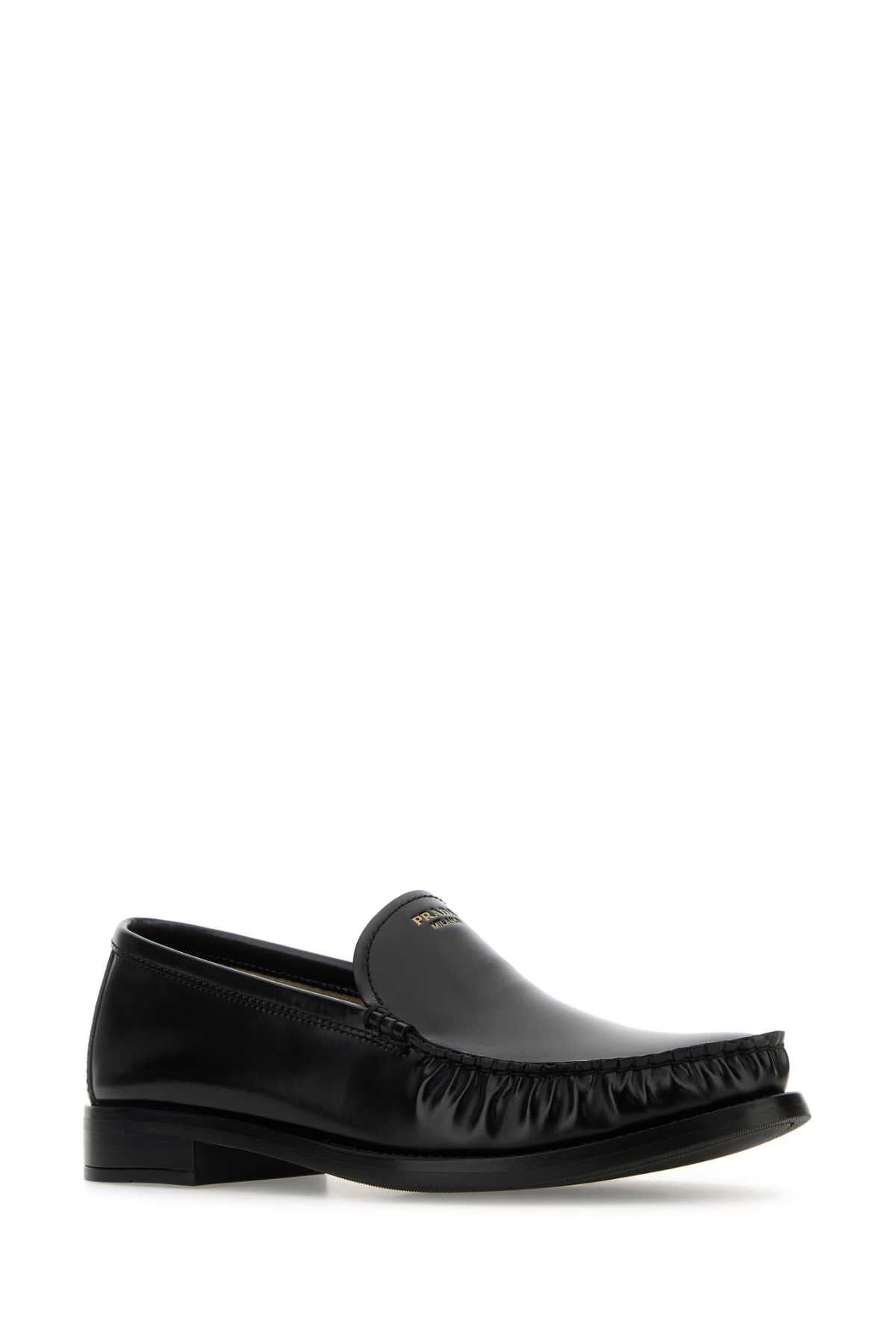 Prada Women Black Leather Loafers