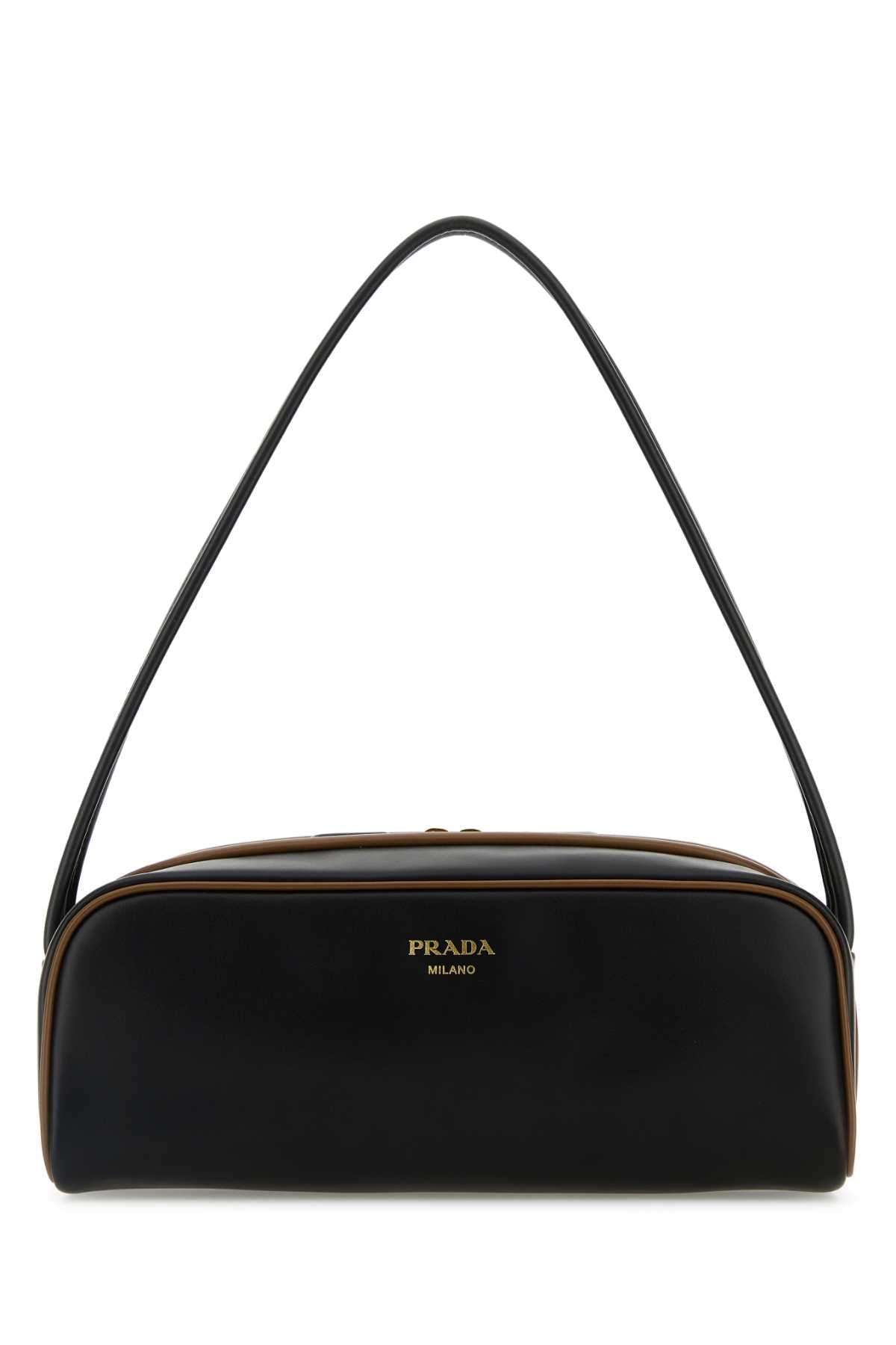 Prada Women Black Leather Shoulder Bag