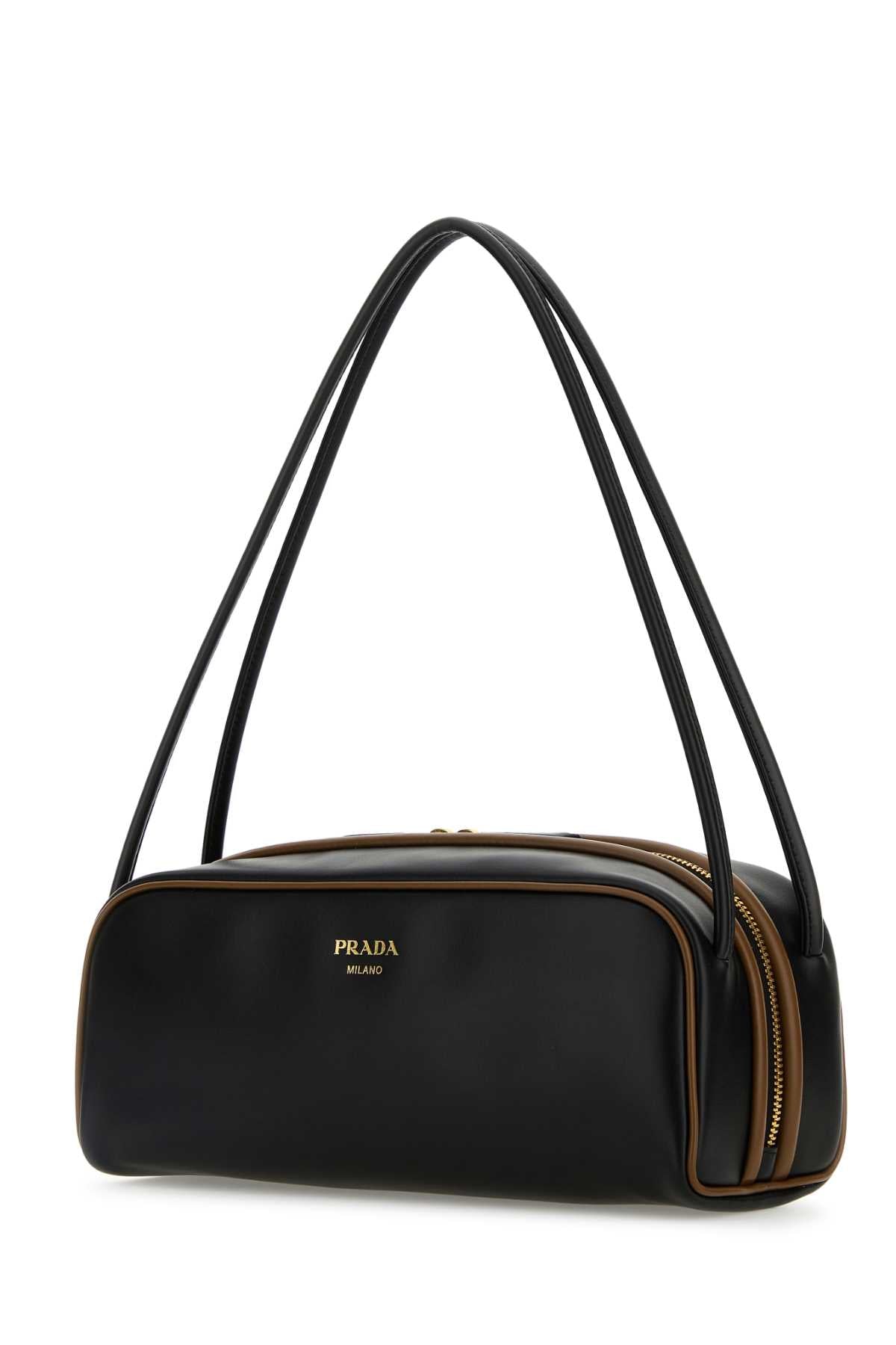 Prada Women Black Leather Shoulder Bag