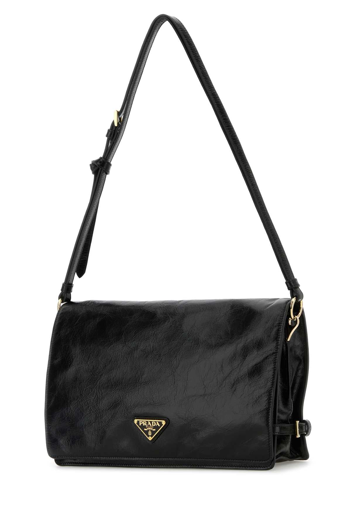 Prada Women Black Leather Medium Shoulder Bag