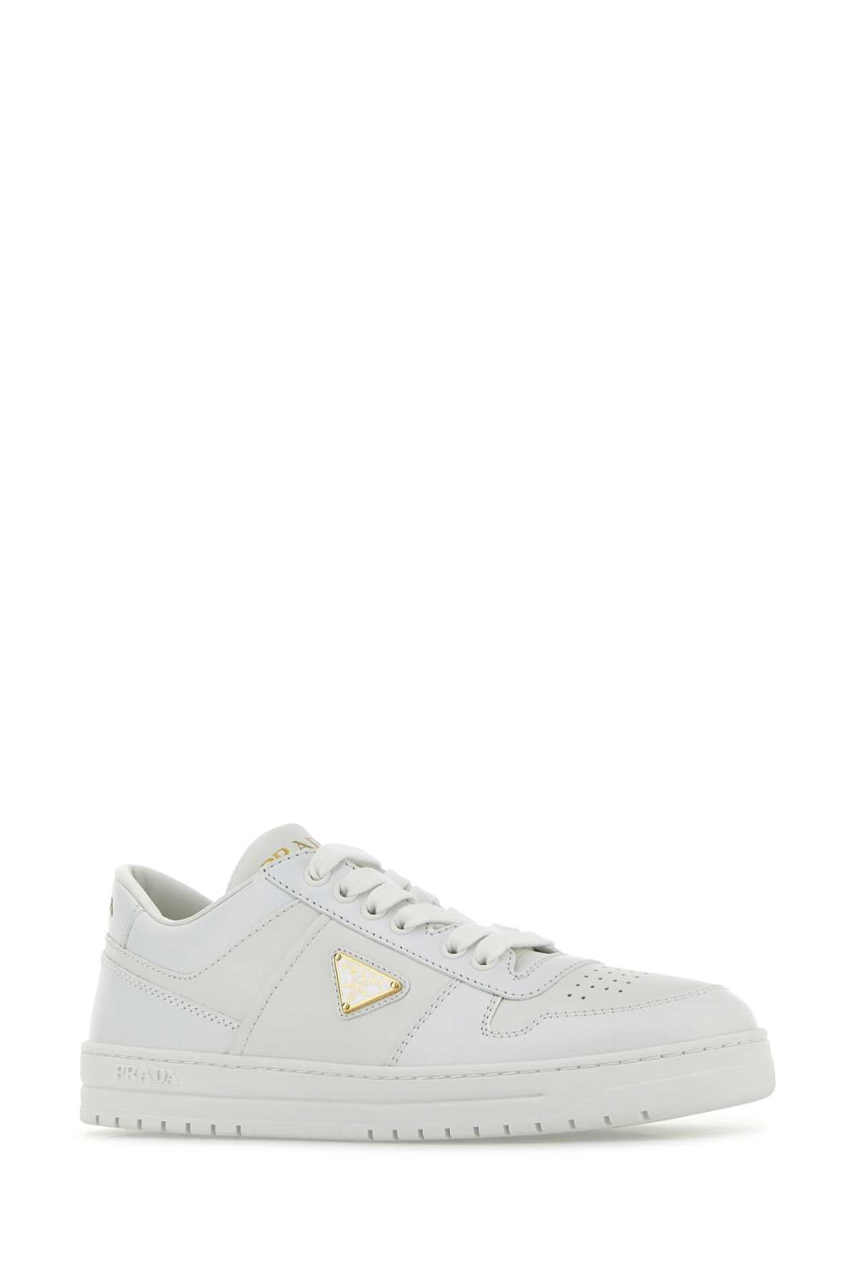 Prada Women White Leather Downtown Sneakers