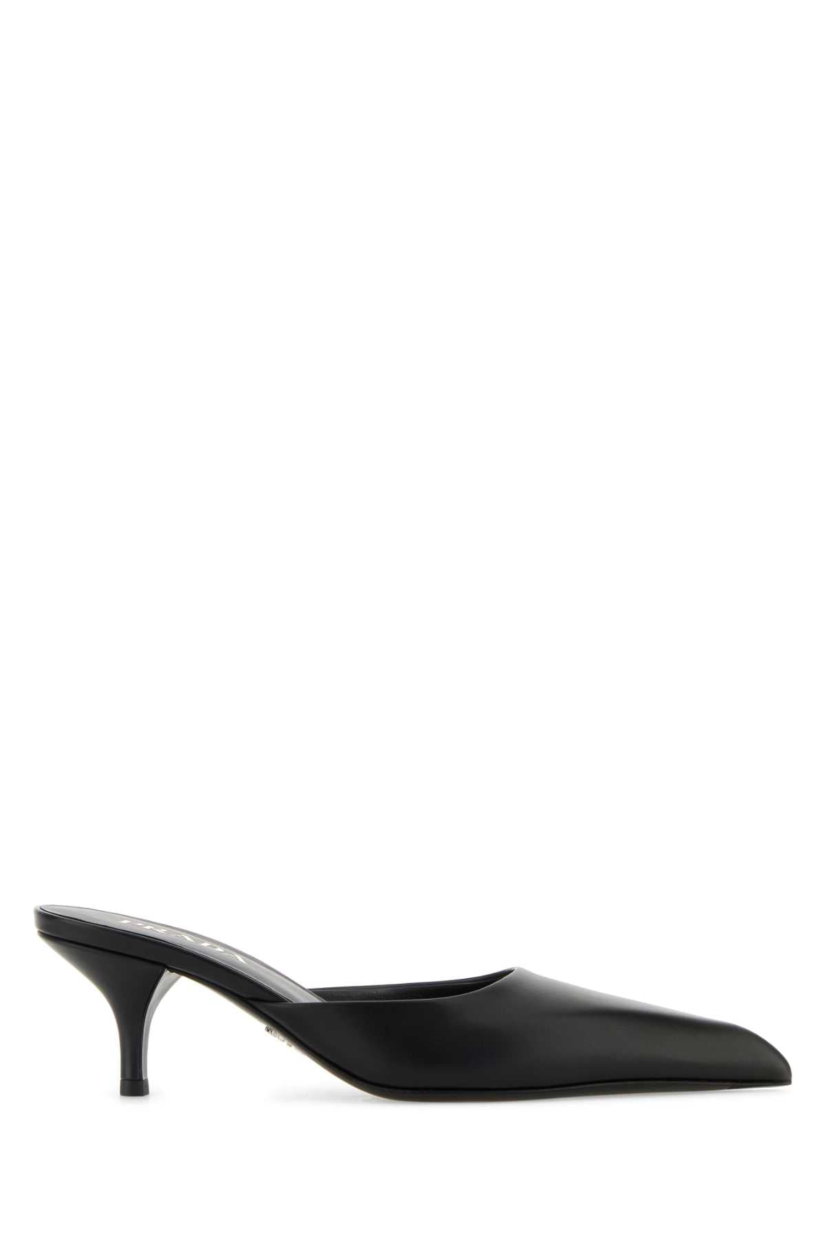 Prada Women Black Leather Mules