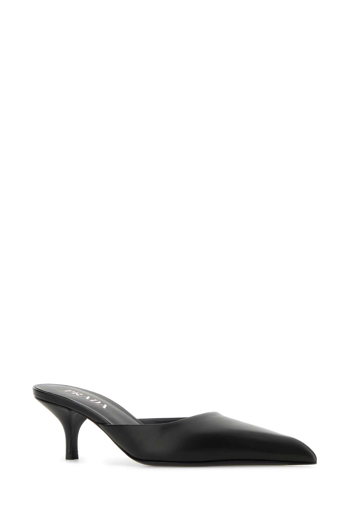 Prada Women Black Leather Mules