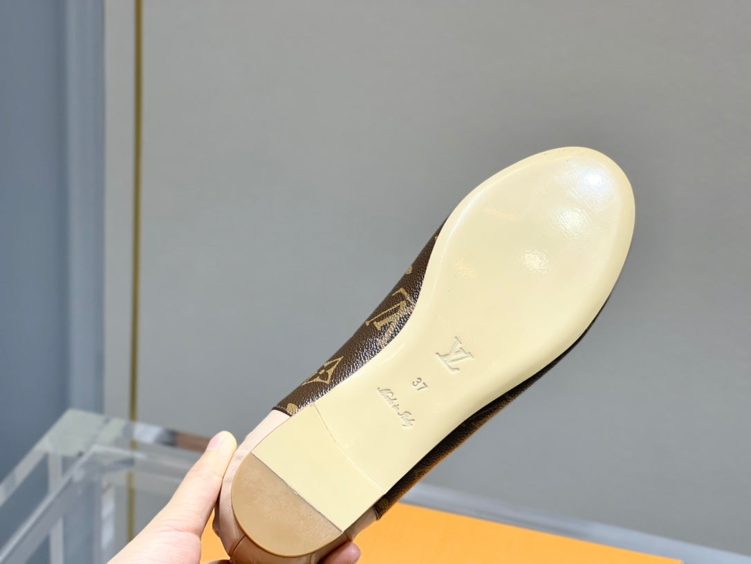 Louis Vuitton Joy Ballerina Dark Brown Mix Beige Monogram Calfskin