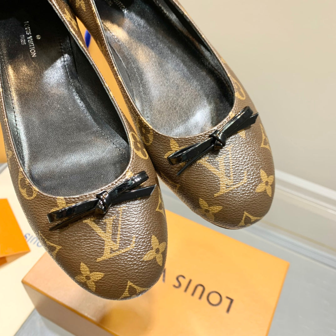 Louis Vuitton Joy Ballerina Dark Brown Mix Black Monogram Calfskin