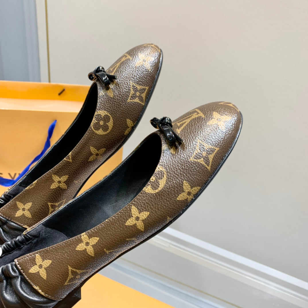 Louis Vuitton Joy Ballerina Dark Brown Mix Black Monogram Calfskin