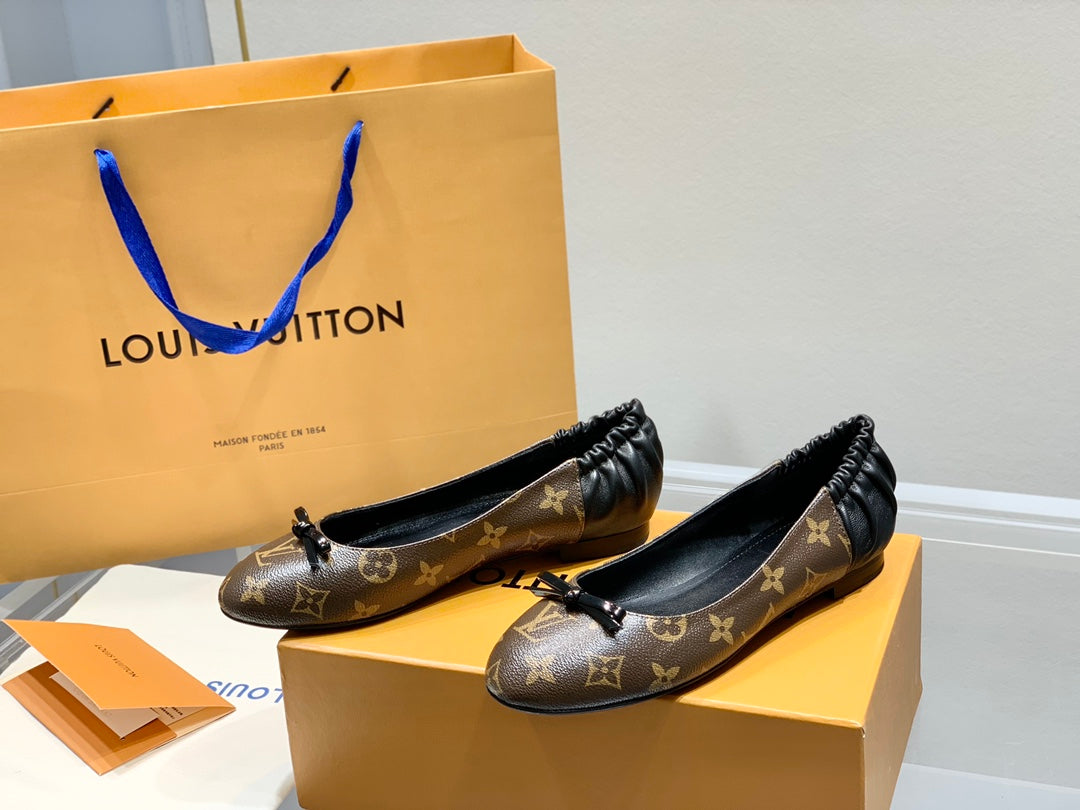 Louis Vuitton Joy Ballerina Dark Brown Mix Black Monogram Calfskin