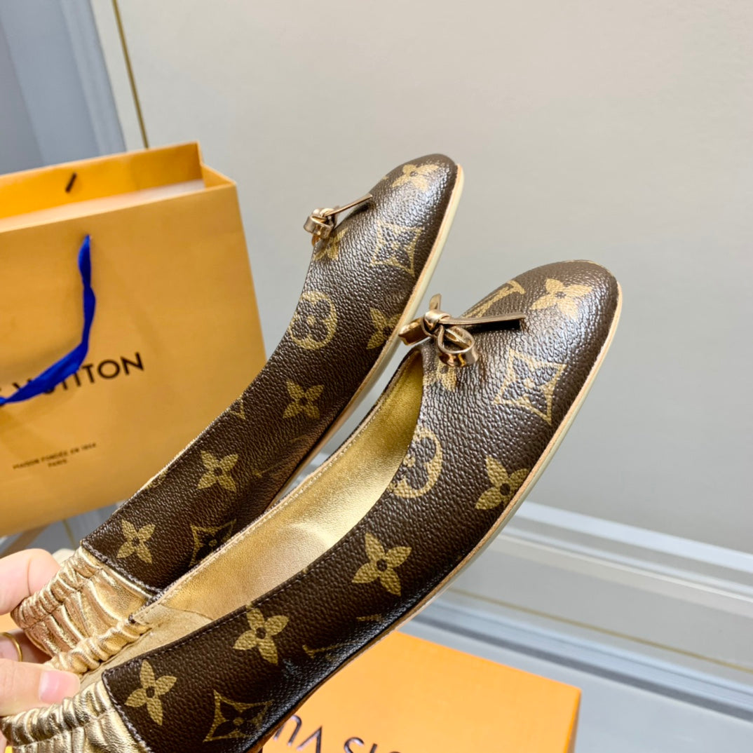 Louis Vuitton Joy Ballerina Dark Brown Mix Yellow Monogram Calfskin