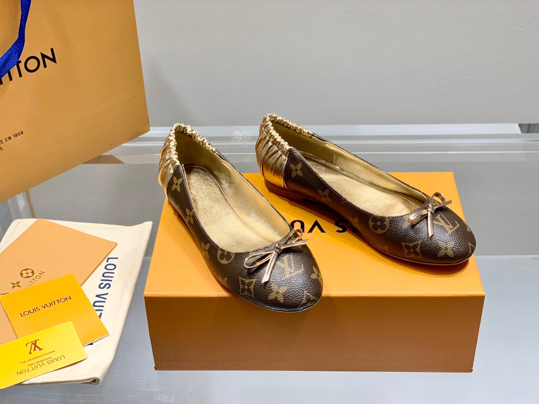 Louis Vuitton Joy Ballerina Dark Brown Mix Yellow Monogram Calfskin