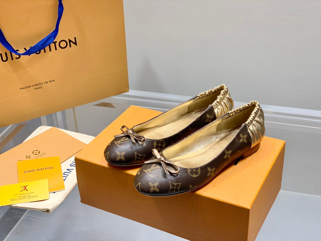 Louis Vuitton Joy Ballerina Dark Brown Mix Yellow Monogram Calfskin