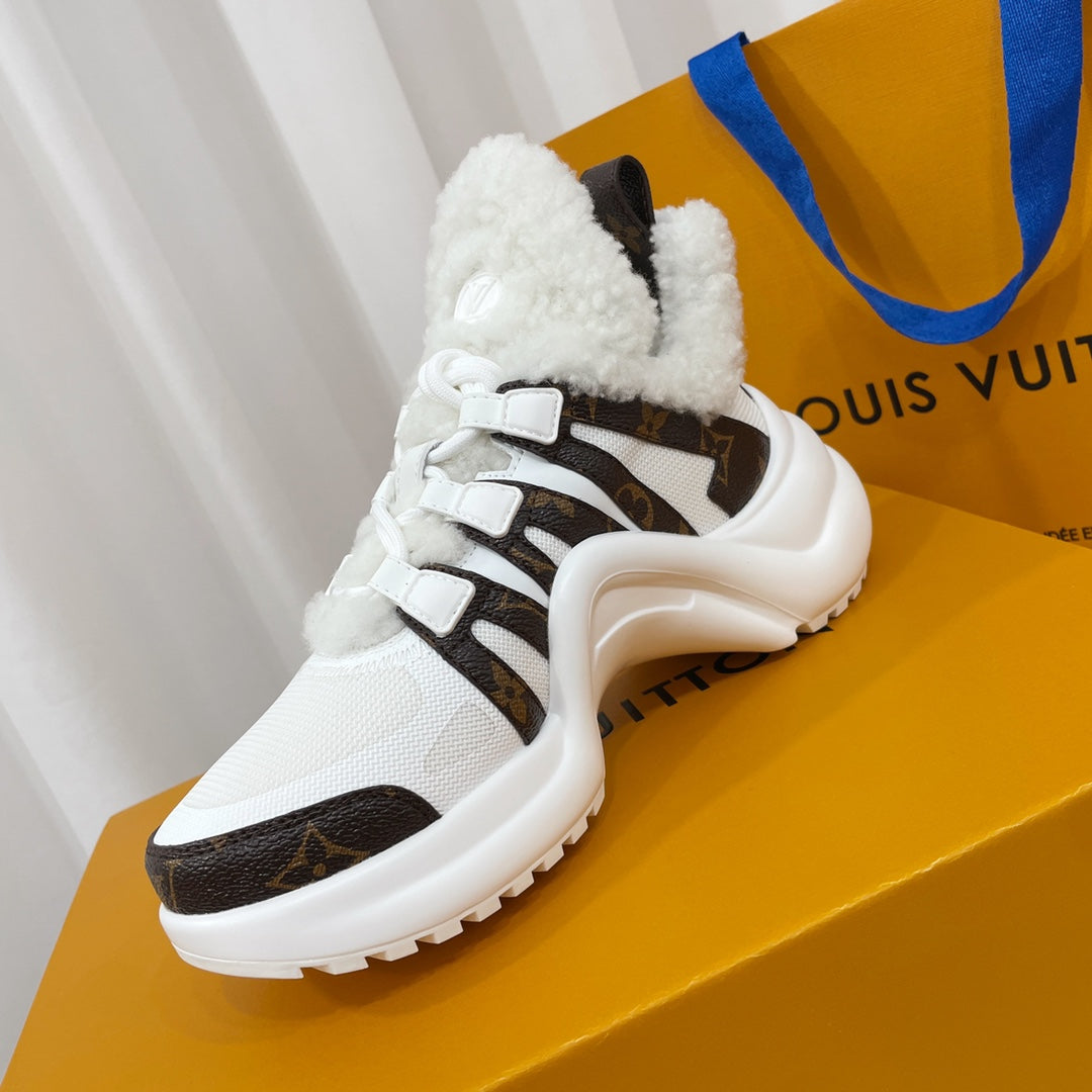 Louis Vuitton Archlight Sneaker White Mix Dark Brown Monogram Fabric