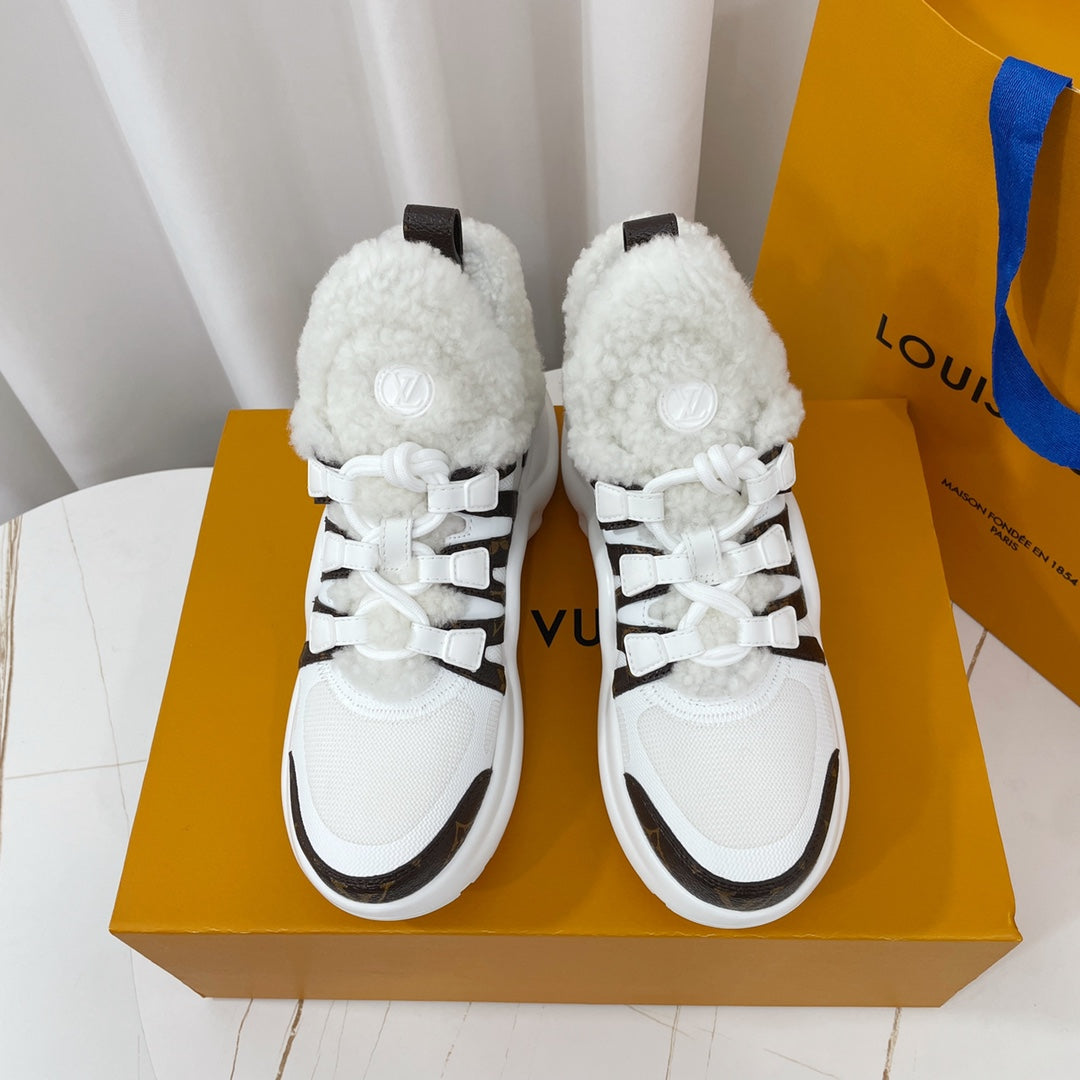 Louis Vuitton Archlight Sneaker White Mix Dark Brown Monogram Fabric