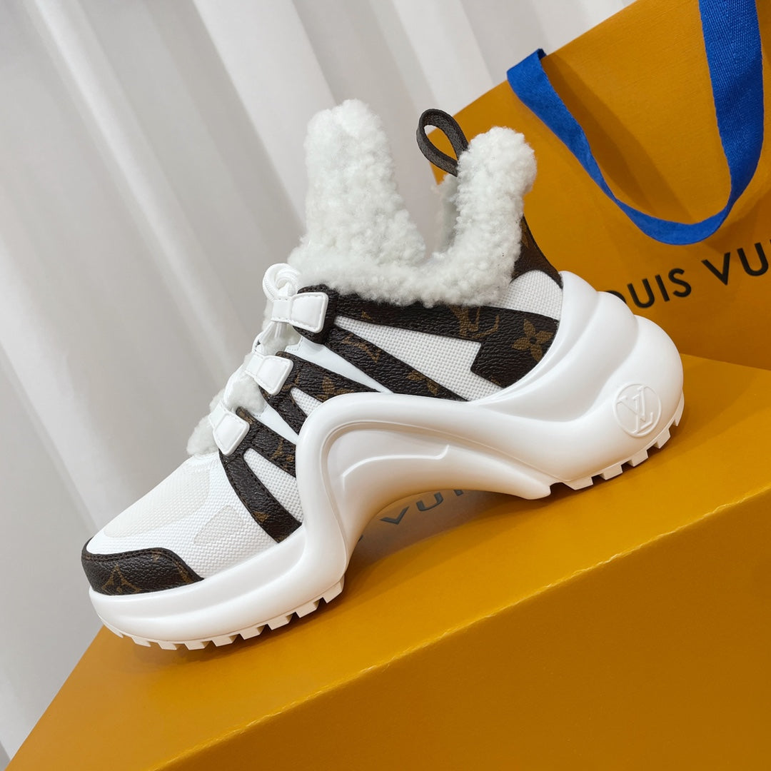 Louis Vuitton Archlight Sneaker White Mix Dark Brown Monogram Fabric