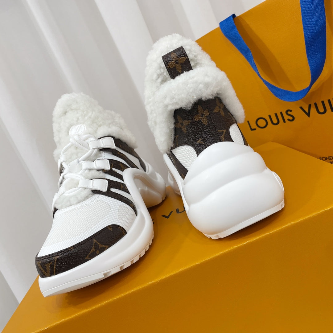 Louis Vuitton Archlight Sneaker White Mix Dark Brown Monogram Fabric