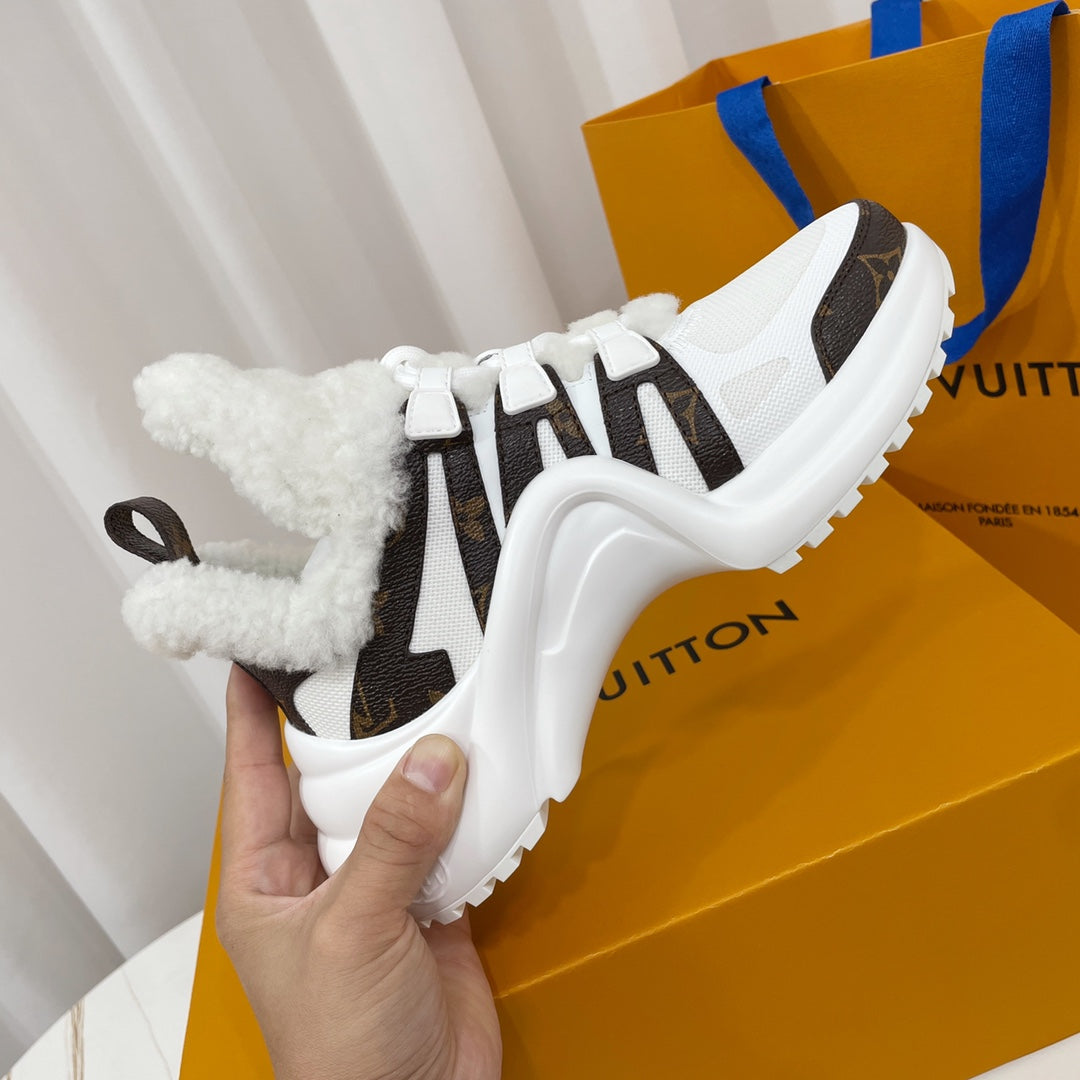 Louis Vuitton Archlight Sneaker White Mix Dark Brown Monogram Fabric