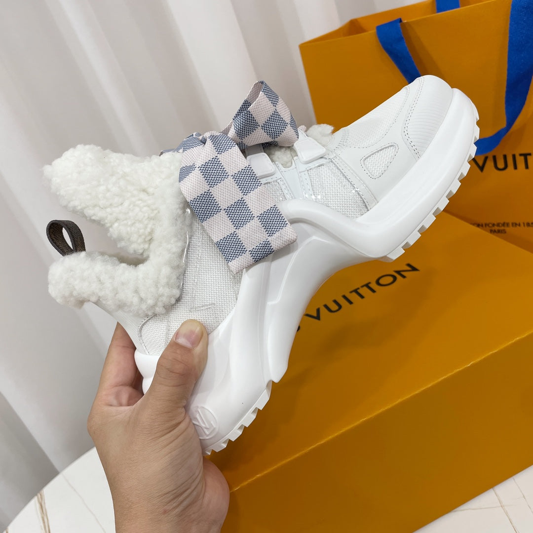 Louis Vuitton Archlight Sneaker White Plaid Bow Tie Lambskin