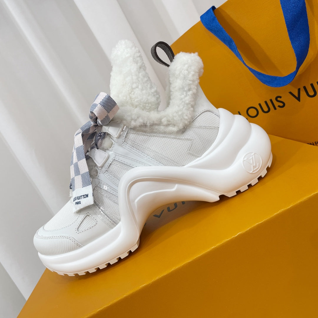 Louis Vuitton Archlight Sneaker White Plaid Bow Tie Lambskin