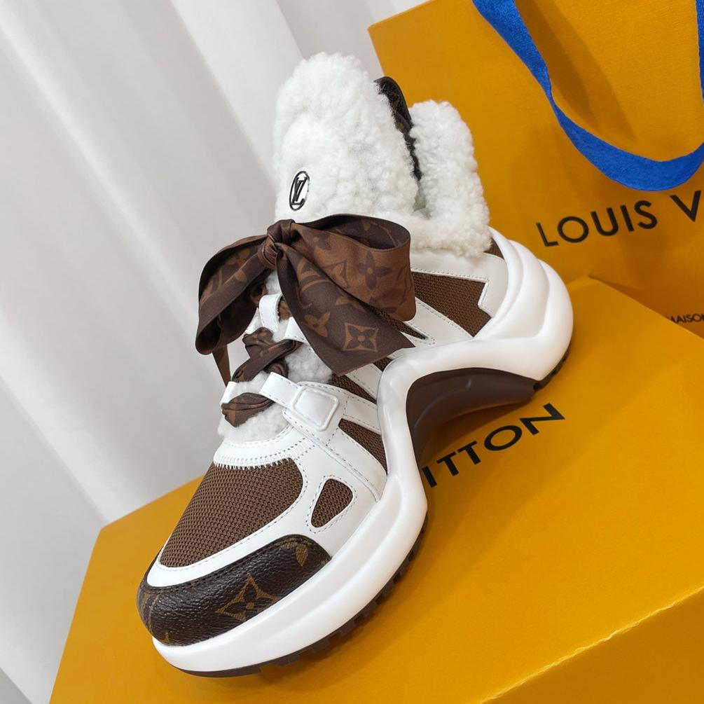 Louis Vuitton Archlight Sneaker White Mix Brown Monogram Bow Tie Lambskin
