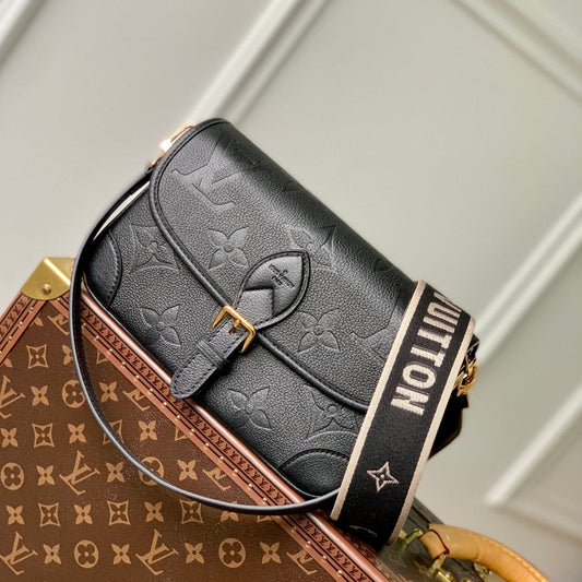 Louis Vuitton diane 24 black monogram empreinte leather