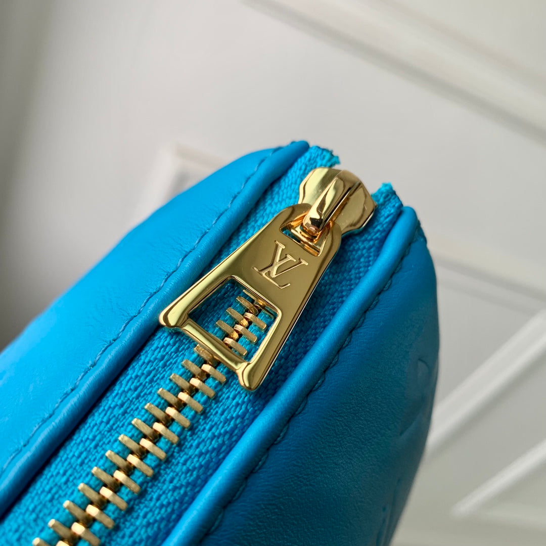 Louis Vuitton coussin pm 26cm blue monogram empreinte calfskin