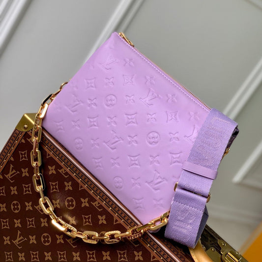 Louis Vuitton coussin pm 26cm purple monogram empreinte calfskin