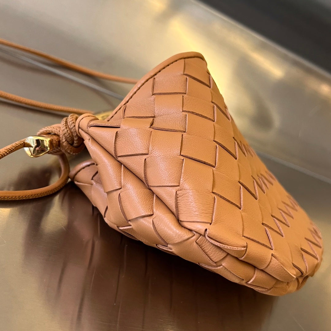 Bottega Veneta SARDINE 20 WITH CHAIN IN TAWNY BROWN LAMBSKIN
