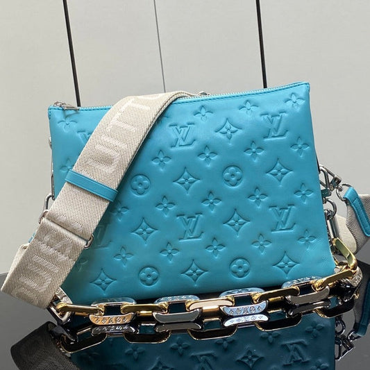 Louis Vuitton coussin pm 26cm tiffany blue monogram empreinte calfskin