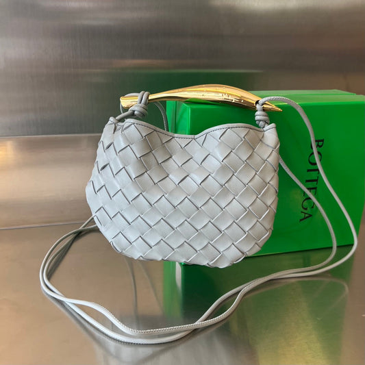 Bottega Veneta SARDINE 20 WITH CHAIN IN LIGHT GREY LAMBSKIN