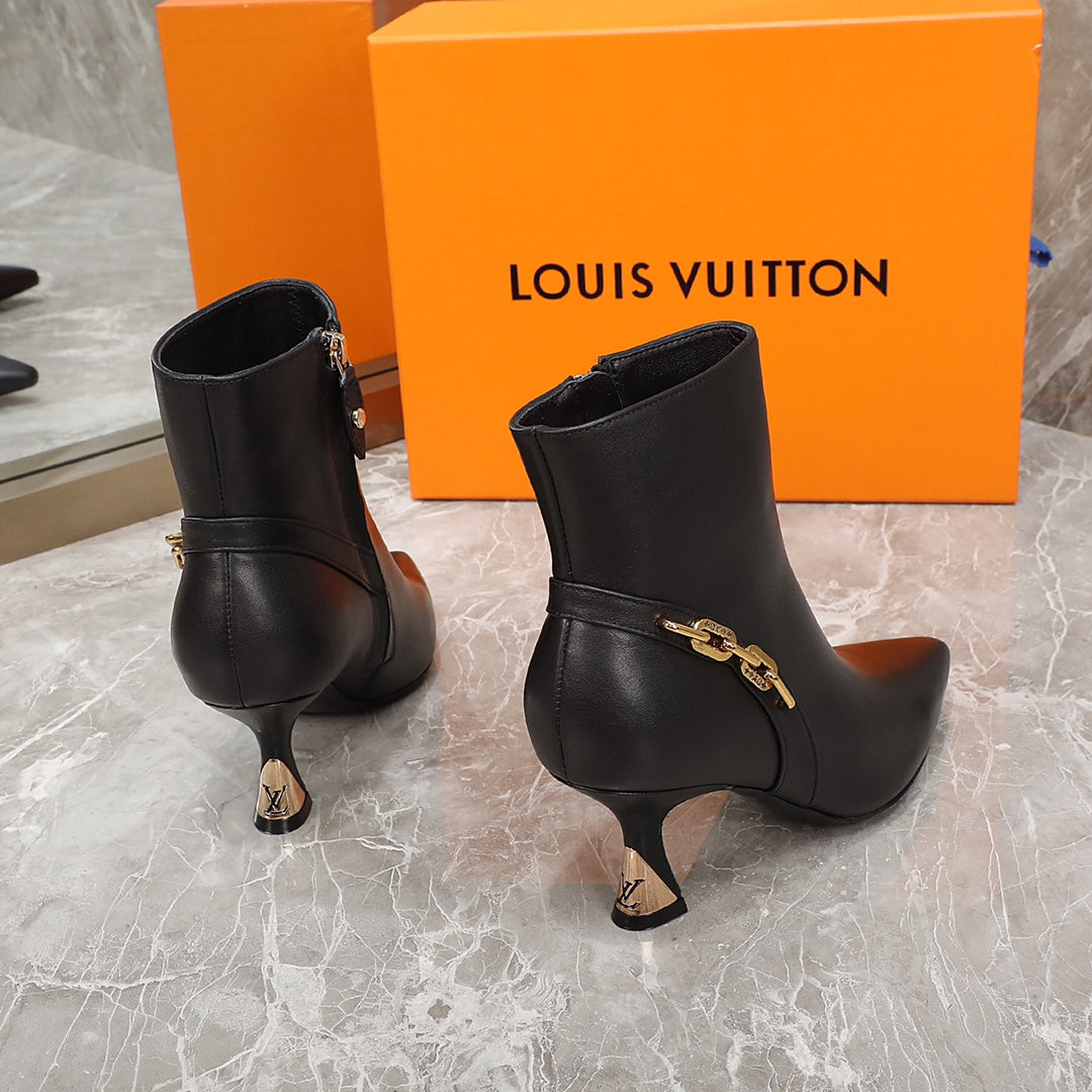 Louis Vuitton Sparkle Ankle Boot 65mm Black Lambskin