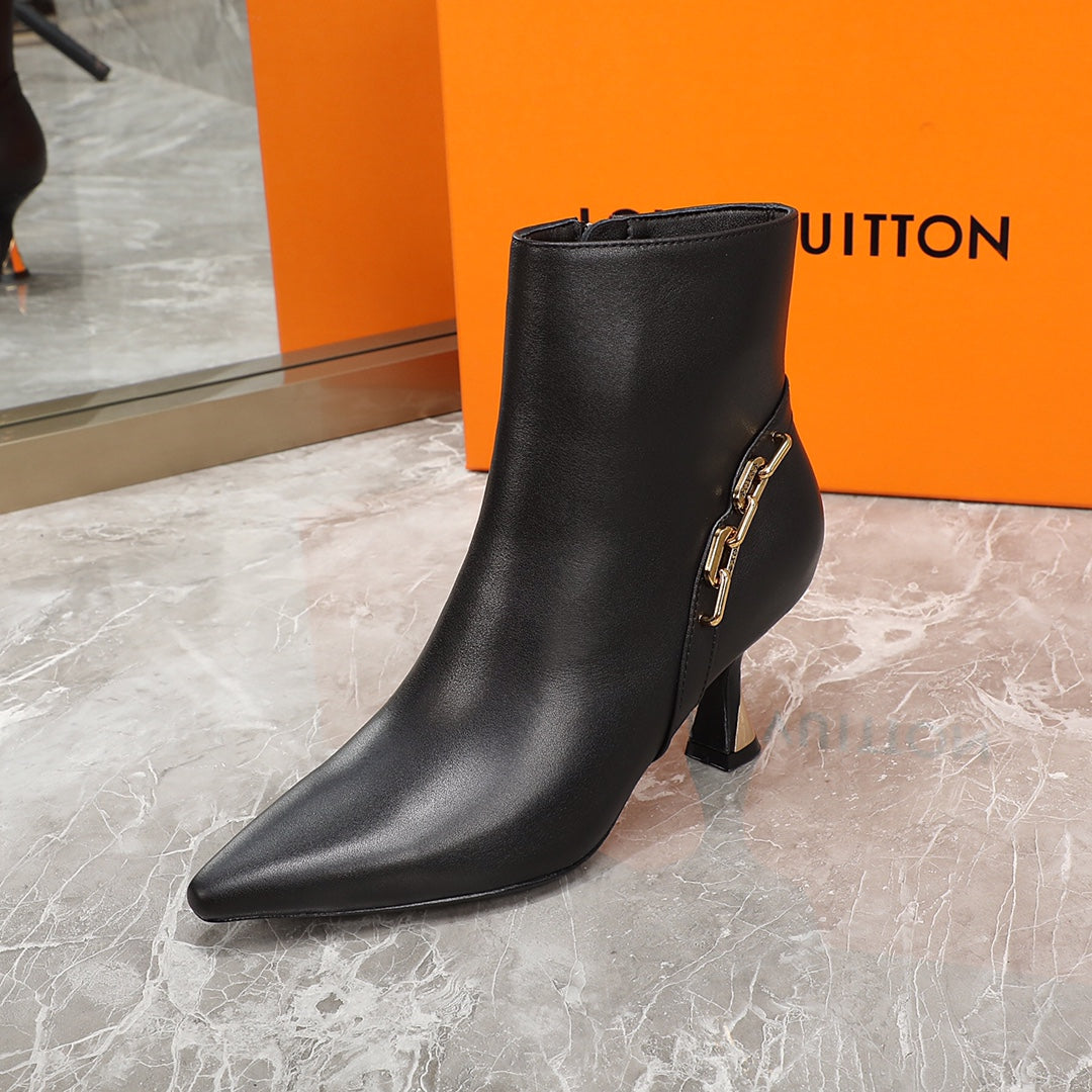 Louis Vuitton Sparkle Ankle Boot 65mm Black Lambskin